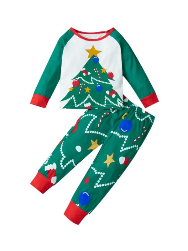Christmas Tree Print Big Kid Girl Clothes Sets 21082962