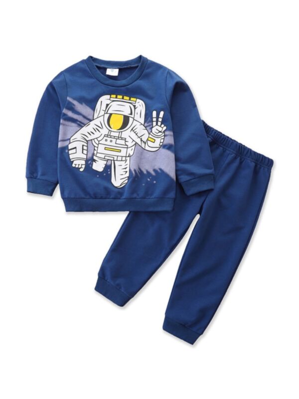 Astronaut Print Kid Boys Tracksuit Set Wholesale Boy Clothes 210830311