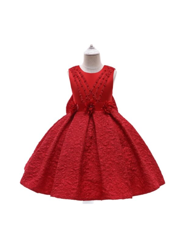 Flower Decor Beaded Princess Dresses For Girl 210830853