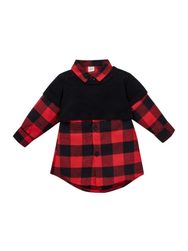 Checked Blouse Toddler Girl Fall Clothes 210903145