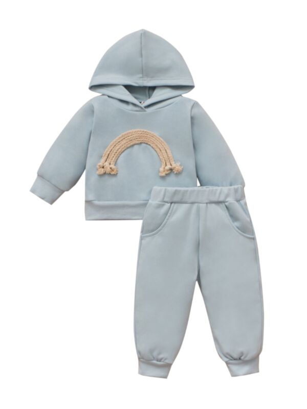 Wholesale Baby Clothes Set Rainbow Hoodie And Trousers 210903516