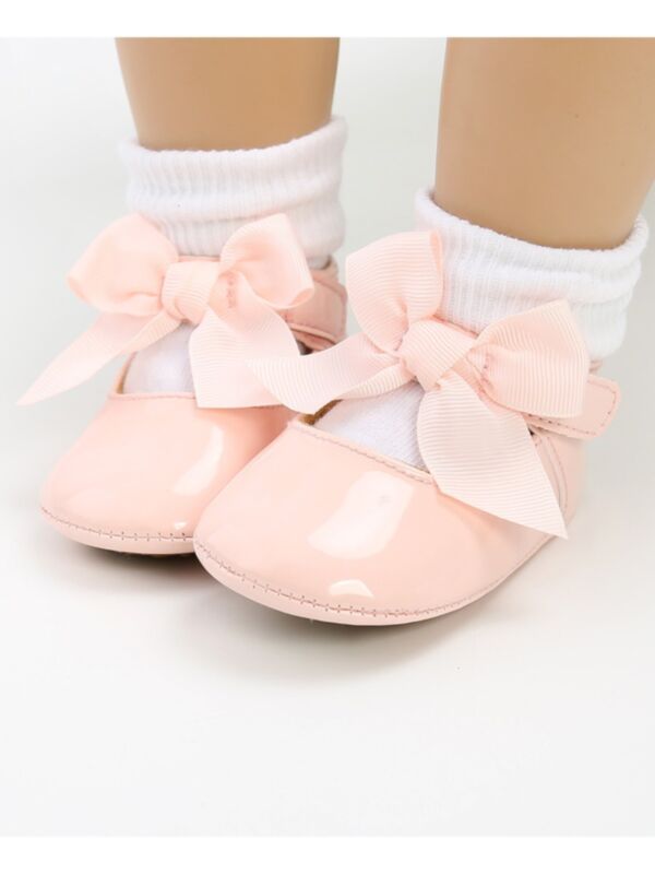 Solid Color Bowknot Shoes For Baby Girls Wholesale Baby Shoes 210904925