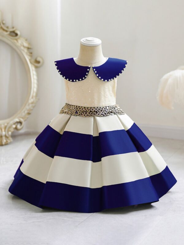 Color Blocking Sequins Party Dress For Kid Girl Wholesale Girls Clothes 210904954