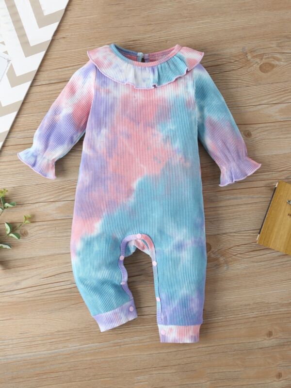 Tie Dye Ruffle Baby Jumpsuit Wholesale Baby Boutique Clothing 21090546