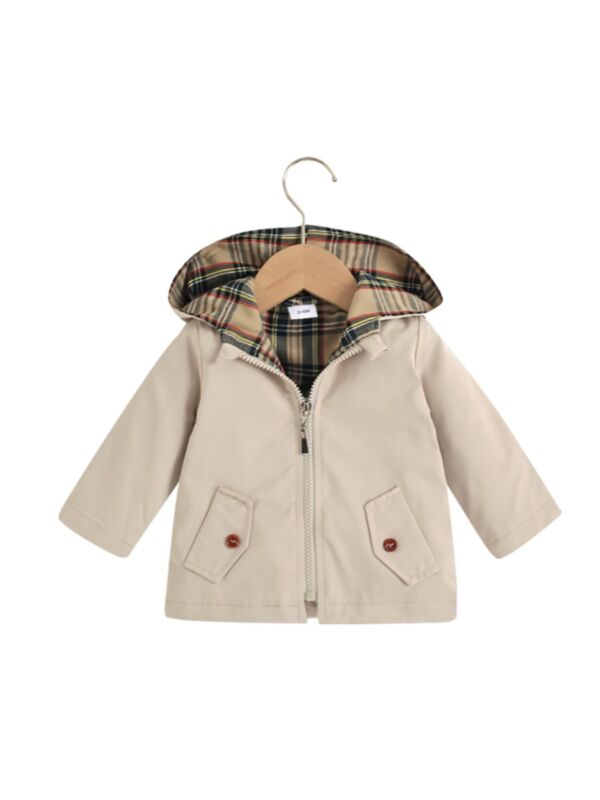 Checked Pocket Hoodie Coat Wholesale Baby Clothing 21090595