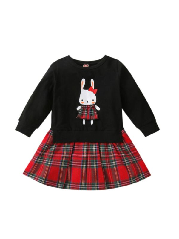 Rabbit Checked Dresses For Girl 210909238