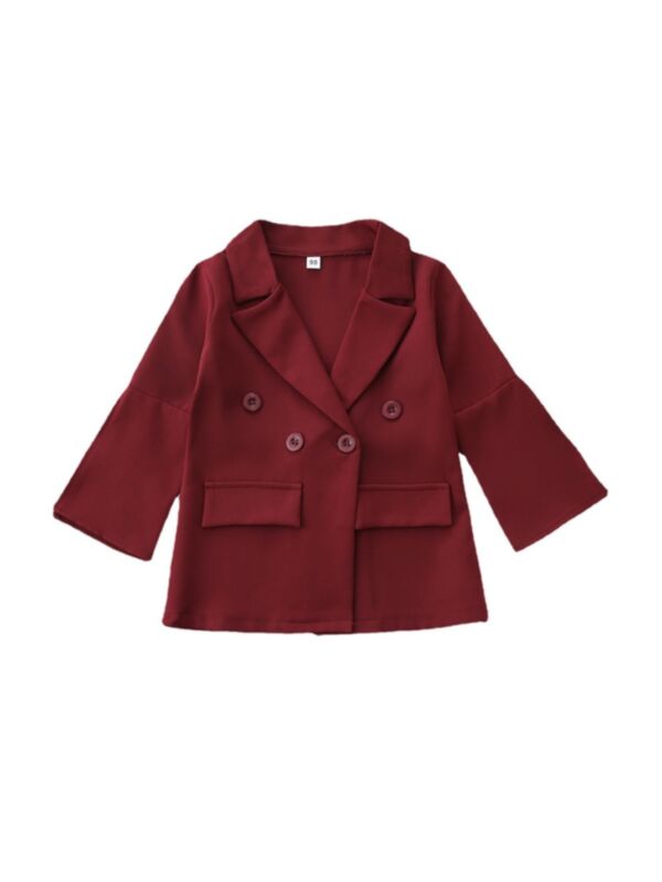 Wine Red Kid Girls Blazer Kids Clothing Vendors
red