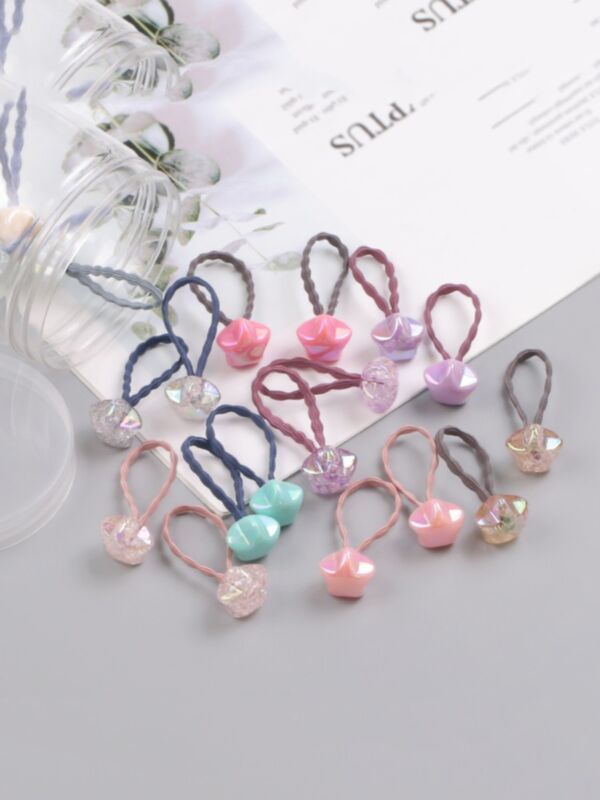 20-pack Star Love Heart Hair Tie For Girls 210910139