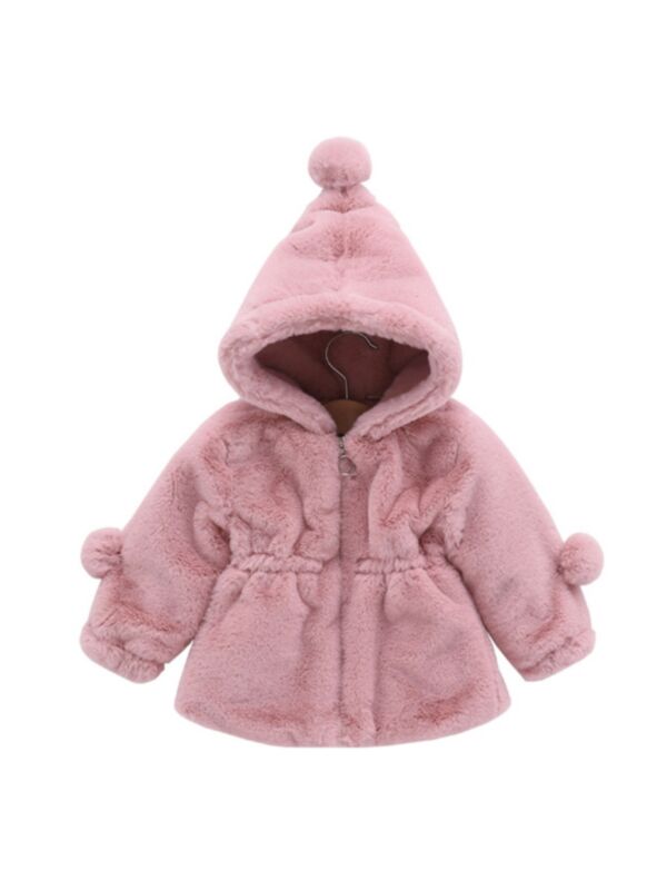 Baby Girls Solid Color Zipped Hooded Jacket 210911539