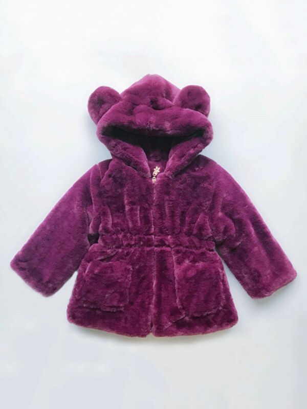 Solid Color Ear Hooded Kid Girls Jackets And Coats 210911917