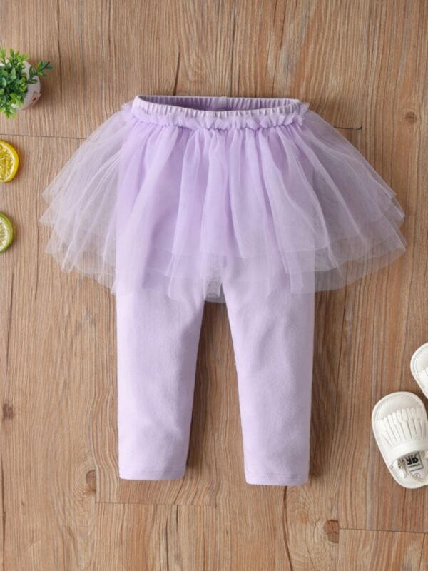 Baby Girl Mesh Purple Pants 21091271