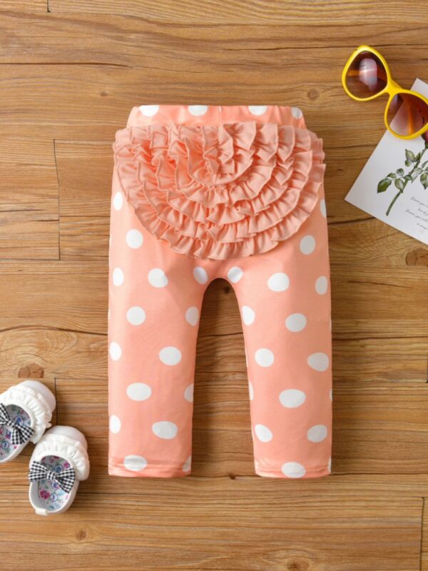 Polka Dots Ruffle Wholesale Baby Girl Pants 21091272
