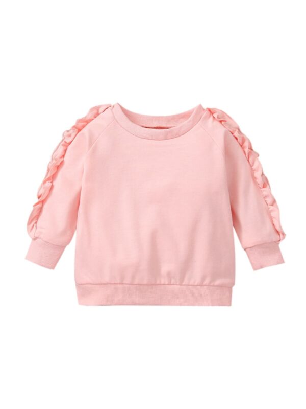 Pink Ruffle Sideseam Baby Girl Pullover 21091299