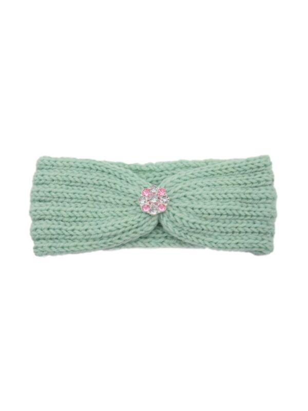 Diamond Decor Knitted Baby Girl Headwear 210914367
