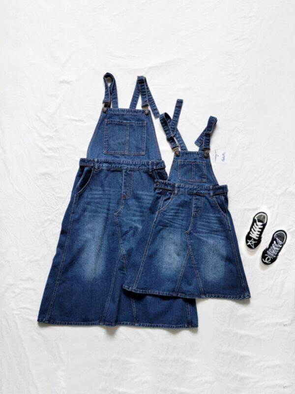 Mommy And Me Clothes Denim Suspender Skirt 210915148