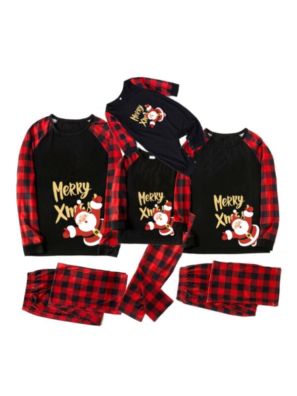 Merry Xmas Checked Family Matching Outfits Sets Wholesale 210917843
