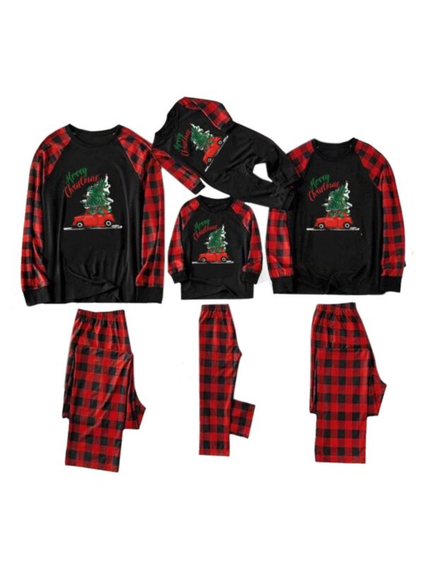 Merry Christmas Plaid Family Matching Outfits Pajamas Sets 210918242