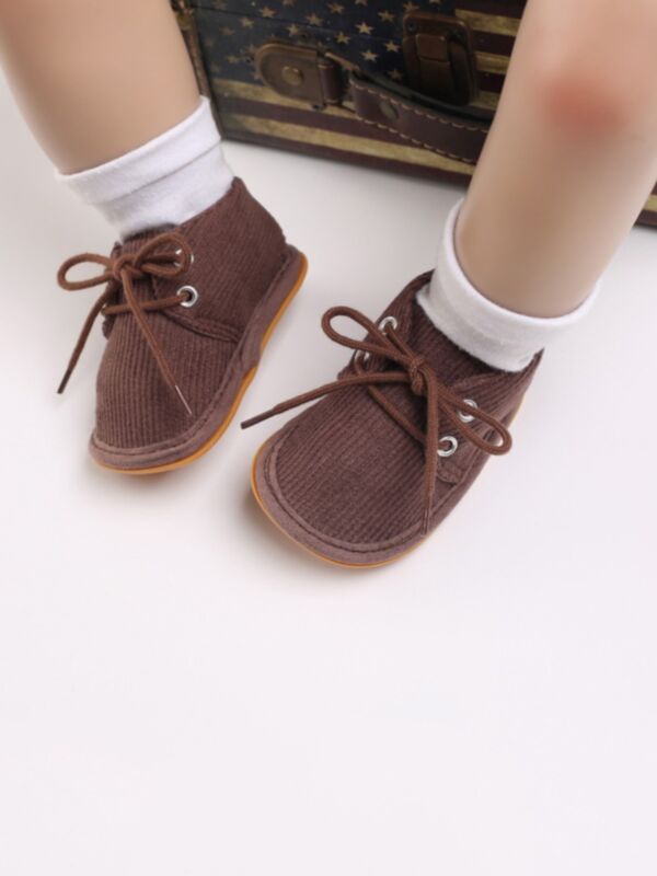 Lace Up Solid Color Walking Shoes For Baby 210923822