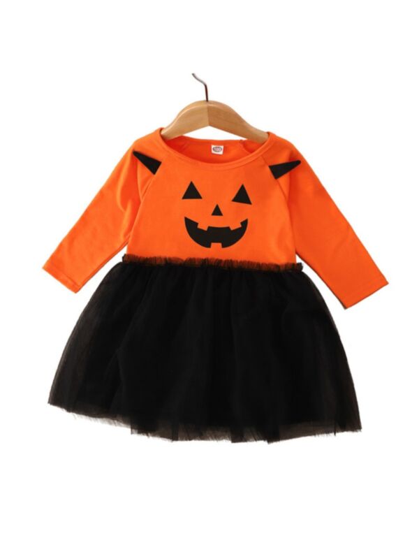 Halloween Grimace Mesh Wholesale Girl Dresses 210924163