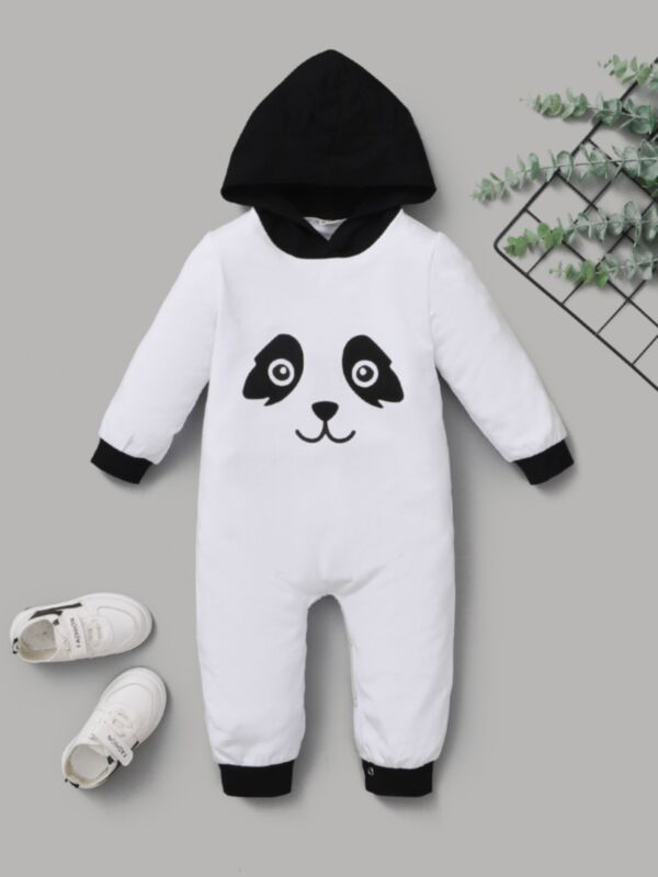 Panda Hooded Jumpsuit Cute Wholesale Baby Clothing 21092684