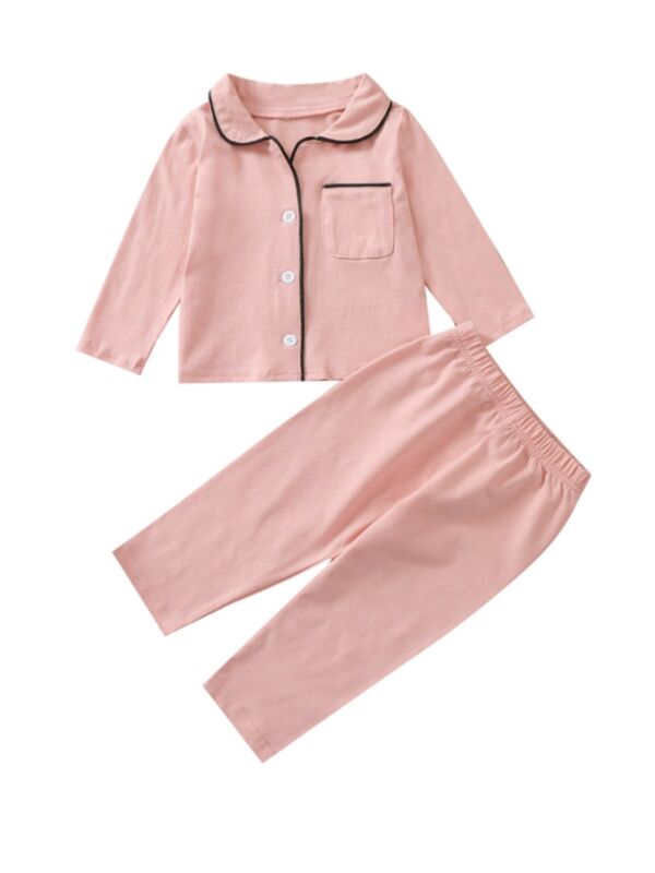 Pocket Solid Color Top And Trousers Baby Sleepsuit Wholesale 21100354