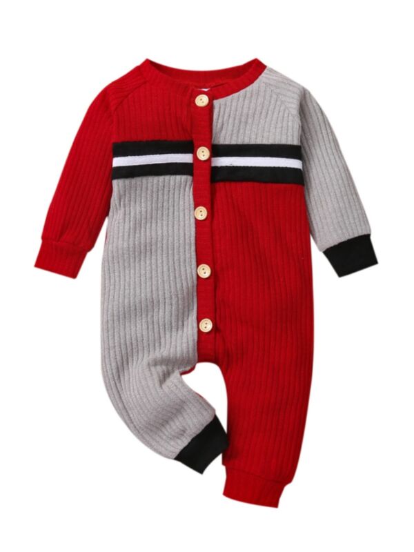 Baby Boy Colorblock Stripe Ribbed Bodysuit Wholesale 21100384