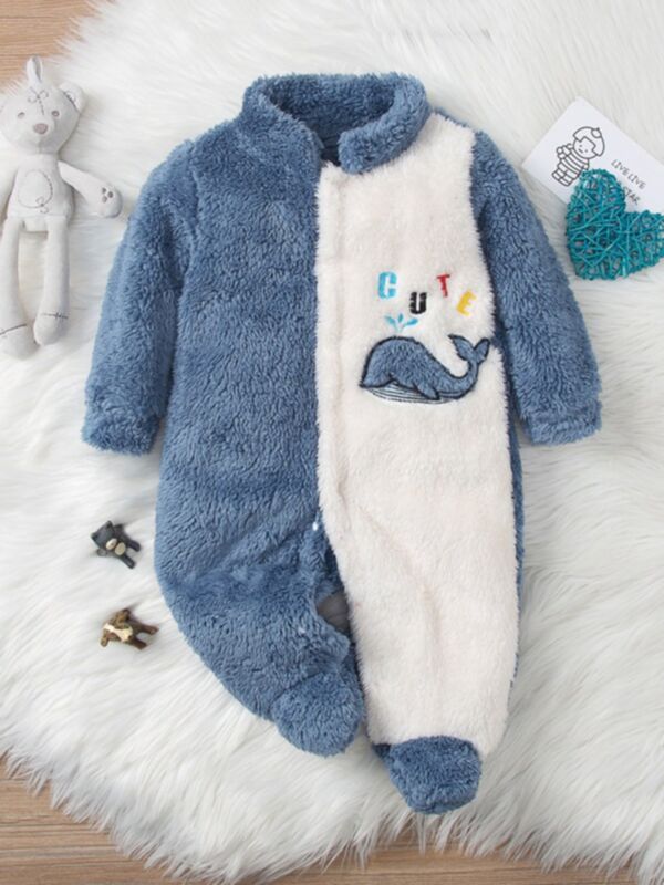 Baby Boy Whale Print Colorblock Jumpsuit Wholesale Babies Rompers & Jumpsuits 211008005