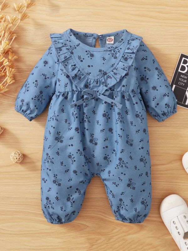 Bow-Knot Floral Jumpsuit Baby Jumper Clothes 21101054