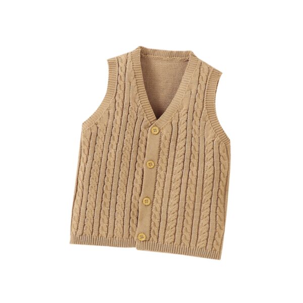 Knitted Solid Color Baby Sweater Vest 21101078