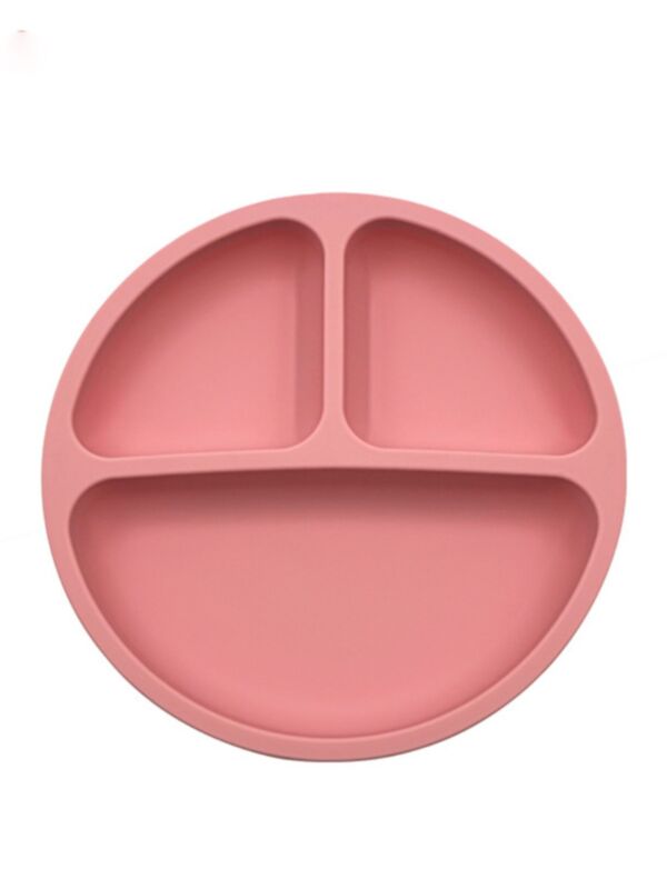 Toddlers Round Silicone Divided Food Plate 211012898