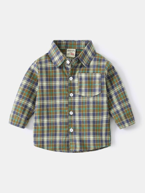 Kid Boy Plaid Shirt Wholesale Boys Clothing 211014314