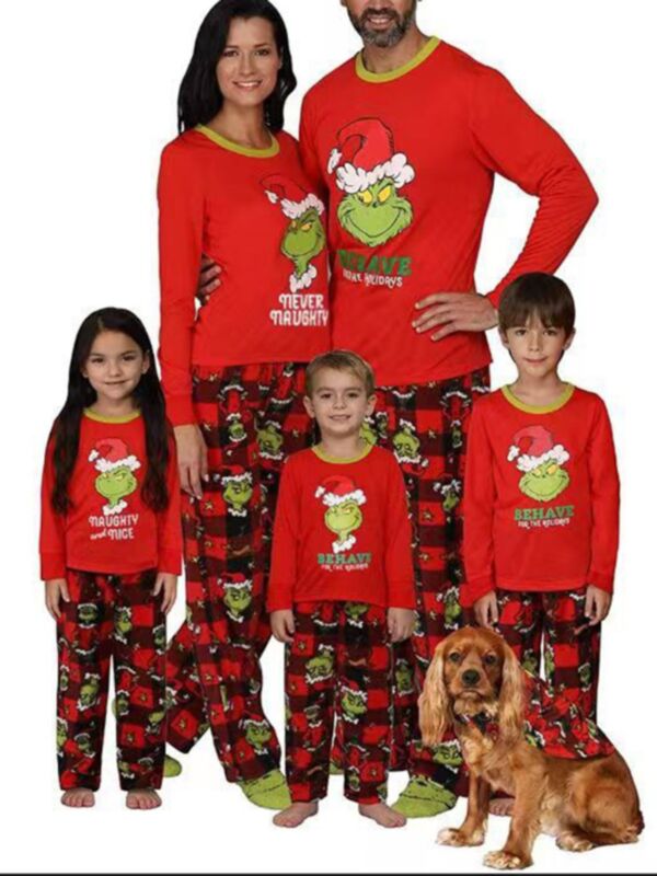 Christmas Family Matching Cartoon & Letter Print Set Wholesale 211014332