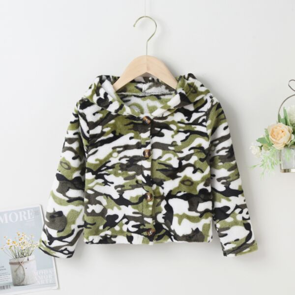 Plush Camouflage Hood Boy Coat Wholesale 21102419
