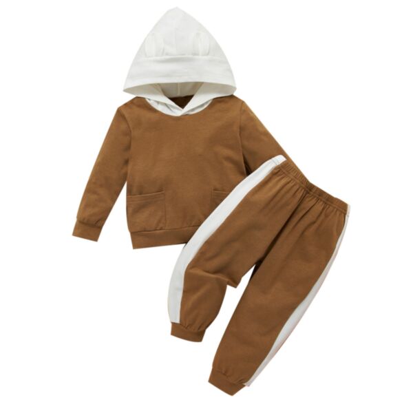 Colorblock Hoodie And Pants Baby Boy Sets 21110793