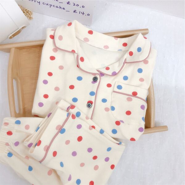 9M-6Y Toddler Girls And Boys Nightwear Sets Polka Dots Wholesale Toddler Boutique Clothing KSV386641 beige