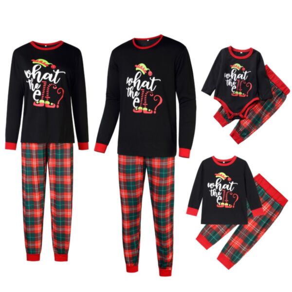 Merry Christmas Family Matching Outfits Home Wear Christmas Elf Letter Print Wholesale Family Look KKHQV600739