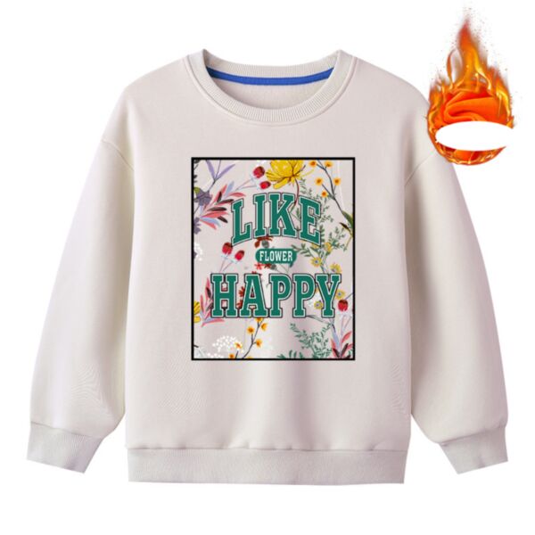 18M-10Y Kids Cute Alphabet Flower Print Long Sleeve Crew Neck Top Wholesale Kid Clothing Vendors KTV590654 white