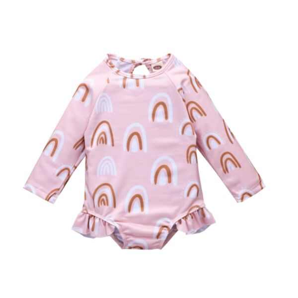 Baby Girl Rainbow Print One-Piece Swimsuit Baby Swimsuit Wholesale 21120565