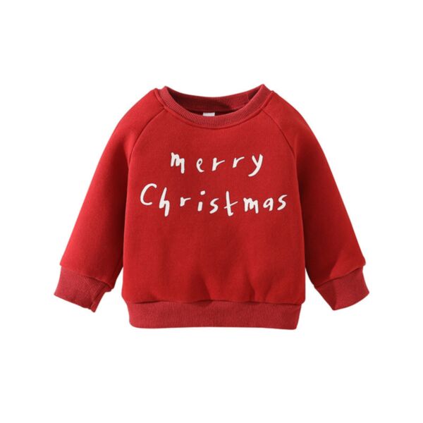 9M-4Y Toddler Unisex Christmas Clothing Merry Christmas Letter Print Round Neck Long Sleeve Top Pullover Sweatshirt Wholesale Childrens Clothing KTV600854
