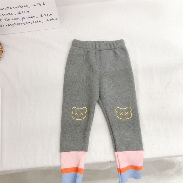 9M-6Y Toddler Girls Outer Wear Padded Bottoming Pants Bear Embroidery Thickened Pants Wholesale Childrens Clothing KWPV600835