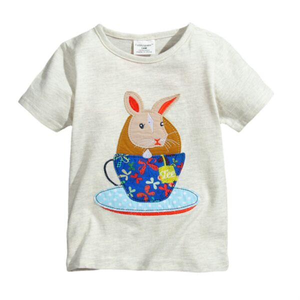 9M-6Y Toddler Girls Cartoon Bunny T-Shirts Wholesale Girls Clothes V3823031700130