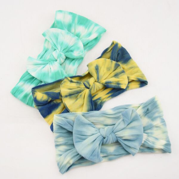 MOQ 2PCS Baby Tie Dye Nylon Bow Headband Baby Accessories Wholesale KHBV385340