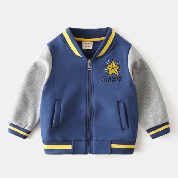 18M-6Y Toddler Boys Baseball Uniform Zip-Up Jackets Wholesale Boys Clothing KCV386158 blue