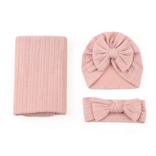 Baby Swaddle Wheat Texture Wrap Newborn Blanket & Hats & Headband Baby Wholesale Clothing KBLV385876 pink