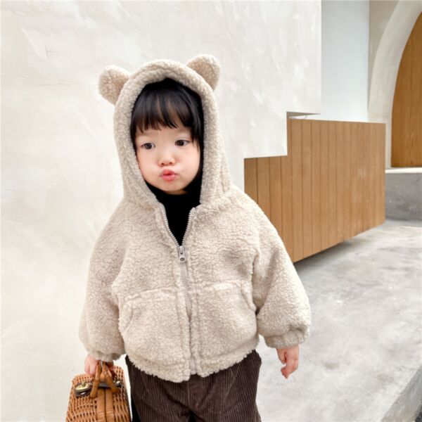 9M-6Y Toddler Unisex Boy And Girls Teddy Coat Warm Winter Coat With Hood Winter Warm Overcoat Wholesale Childrens Clothing KCV600559