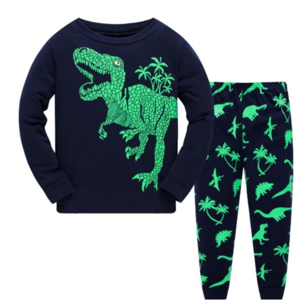 18M-7Y Toddler Boys Pajama Sets Dinosaur Pullover And Pants Wholesale Boys Clothing V3823110800006