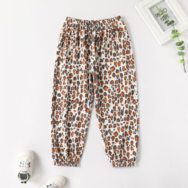 18M-6Y Toddler Unisex Leopard Print Cotton Lantern Pants Elasticated Drawstring Casual Pants Wholesale Childrens Clothing KWPV600798
