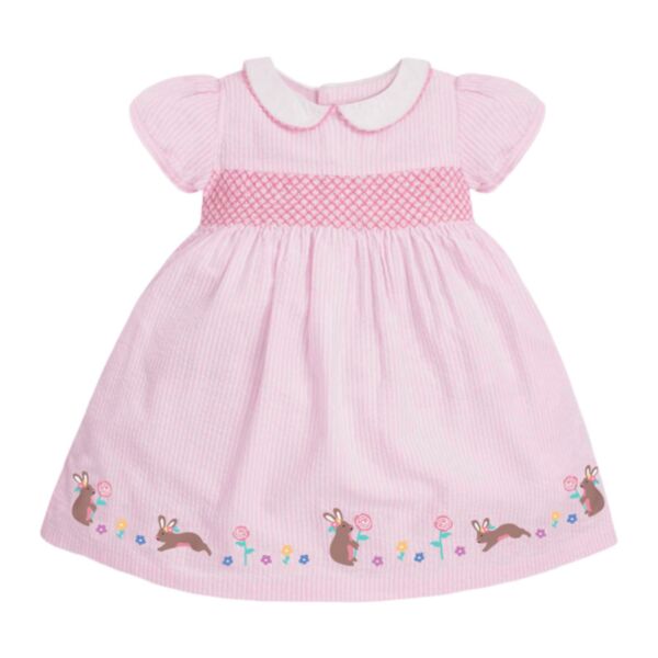 18M-7Y Toddler Girls Doll Collar Rabbit Print Dress Wholesale Girls Fashion Clothes V3823031600031