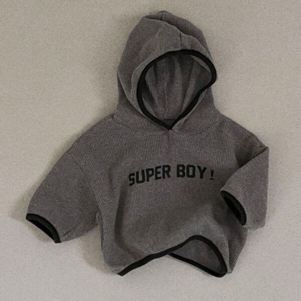 3-18M Knitwear Loose Long Sleeve Letter Print Hoodie With Hat Baby Wholesale Clothing