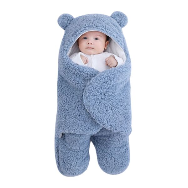0-6M Solid Color Fleece Sleeping Bag With Ear Style Kid Wholesale Accessories